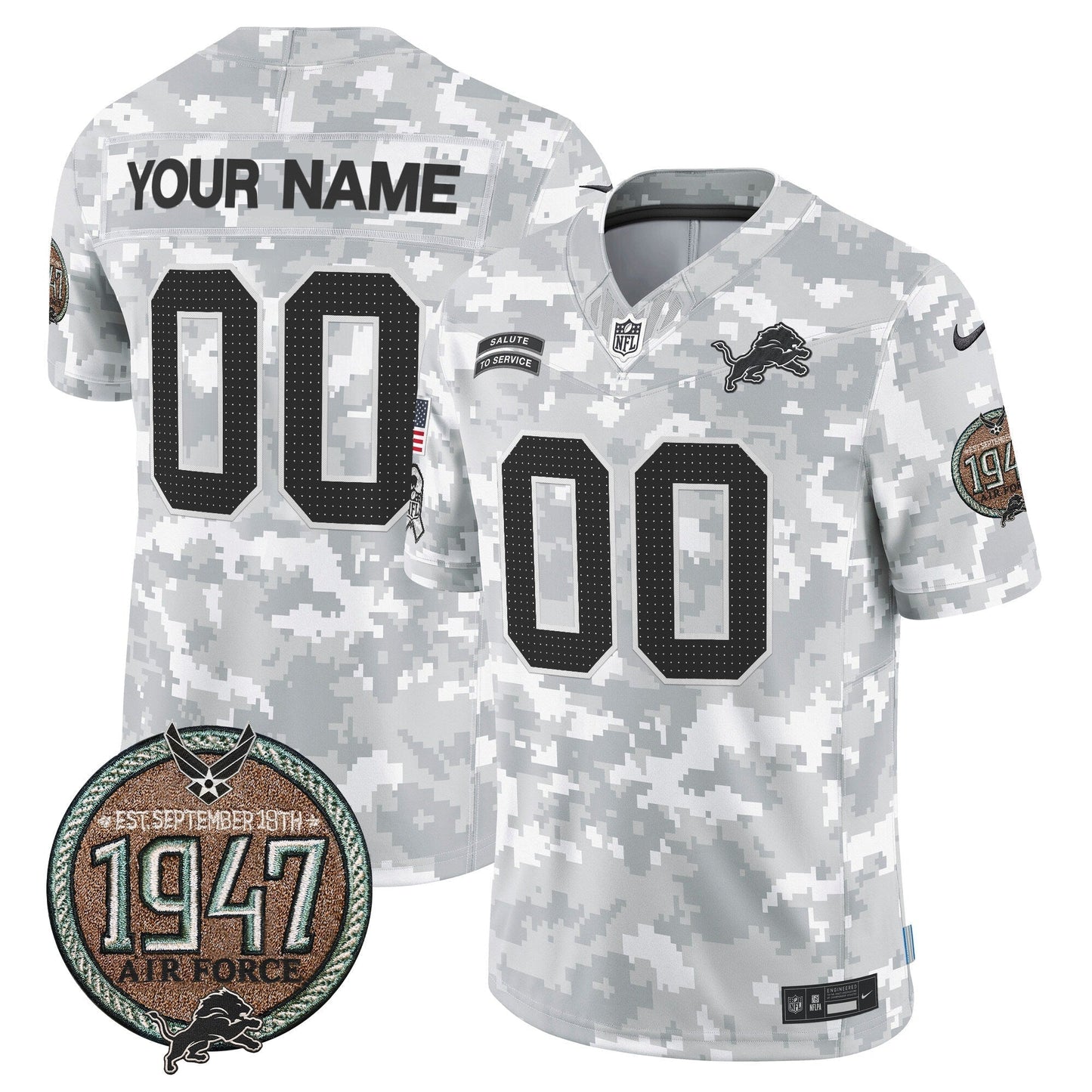 DET 2024 Salute to Service Establishment Year Patch Vapor Limited Custom Jersey - All Stitched-DTD
