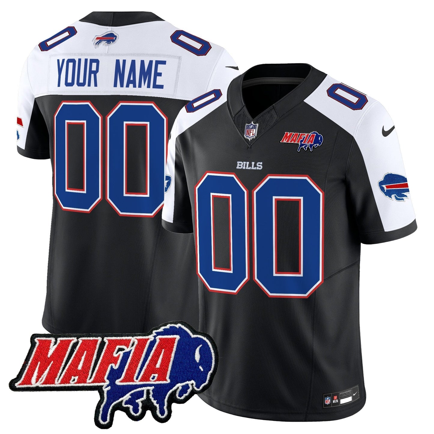 BUF 2025 Bills Mafia Patch Vapor Limited Custom Jersey - All Stitched-DTD