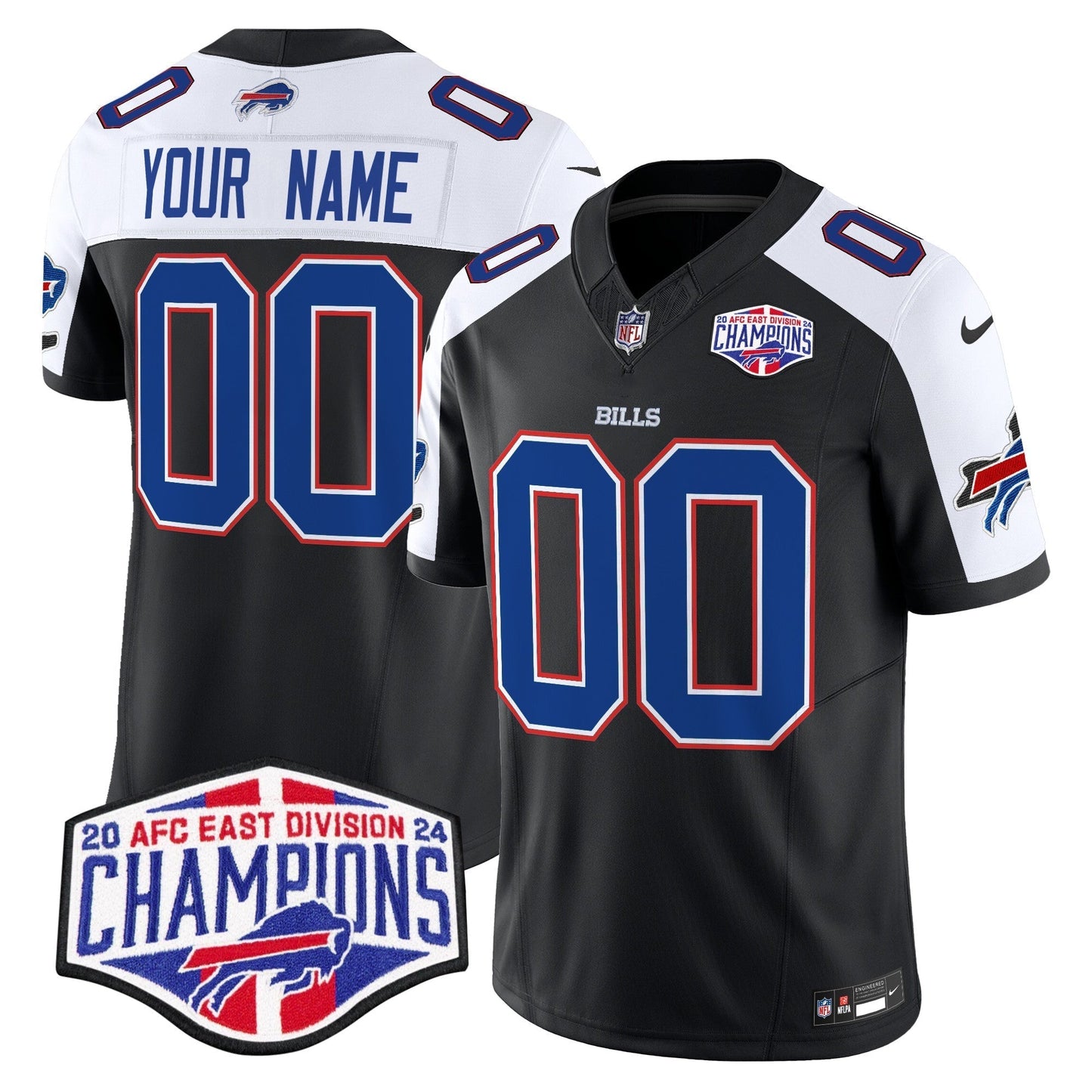 Bills 2024 AFC East Division Champions Vapor Limited Custom Jersey - All Stitched-DTD