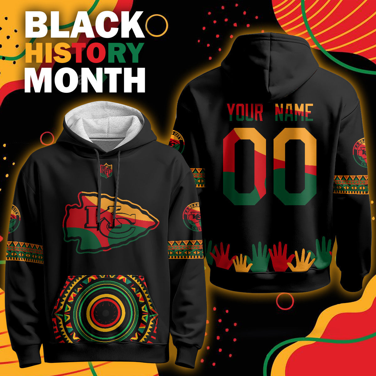 Custom KC Black History Month Limited Hoodie - Printed-DTD