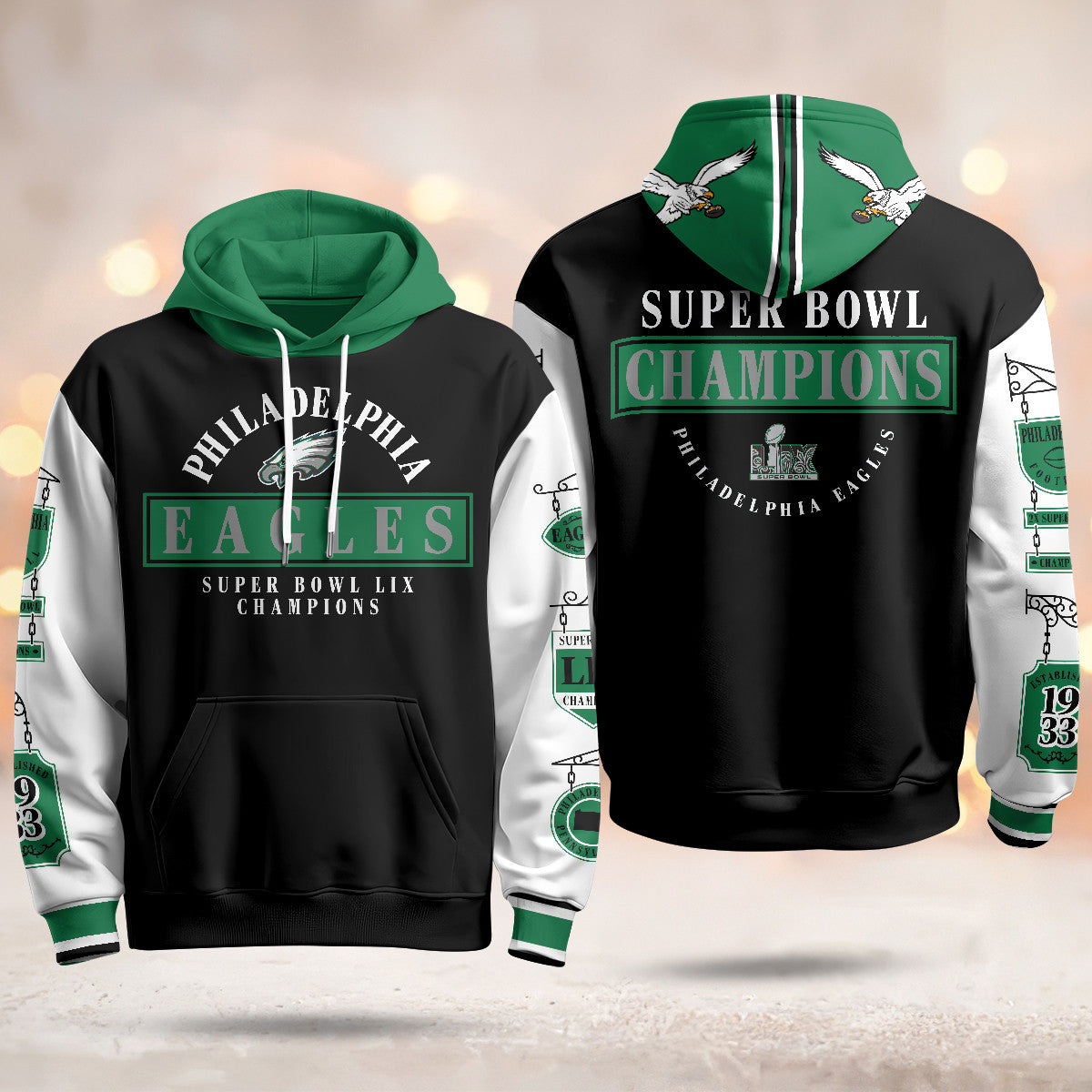 PHI Super Bowl LIX Champions Limited Hoodie N2 - All Stitched-DTD