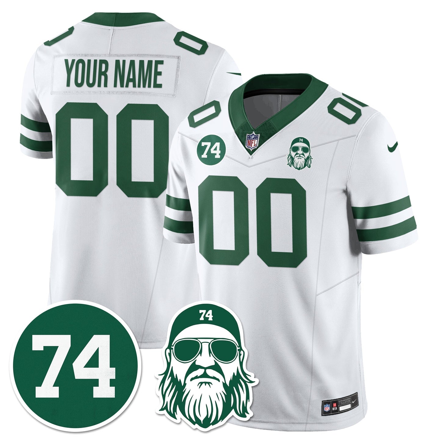 NYJ Vapor Limited Jersey - Nick Mangold Patch - All Stitched-DTD
