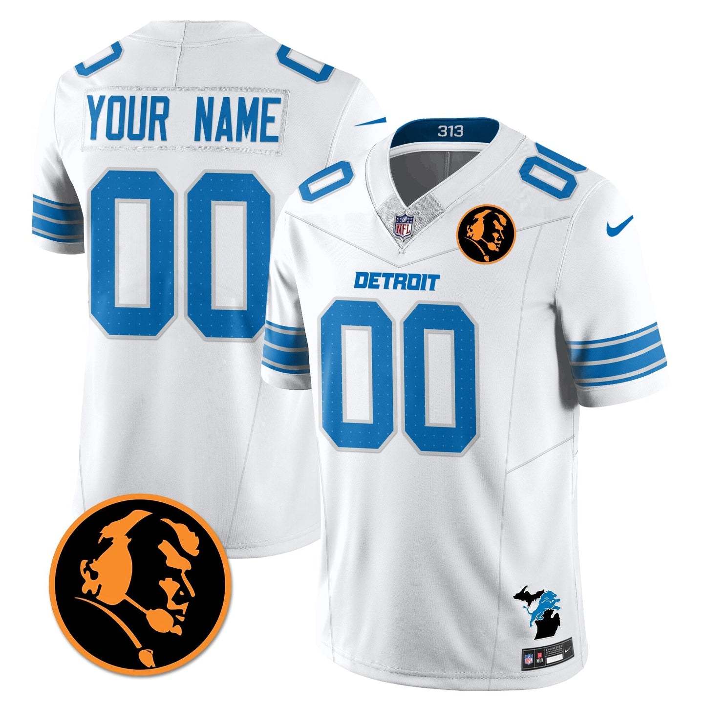 DET Vapor Limited Custom Jersey - John Madden Patch - All Stitched-DTD
