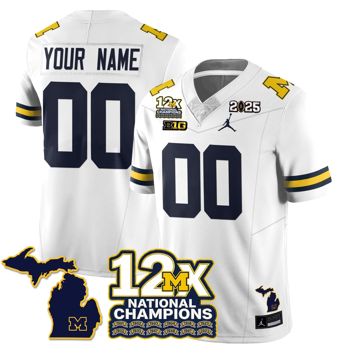 MICH 12x-Time National Champions Vapor Limited Football Jersey - All Stitched-DTD