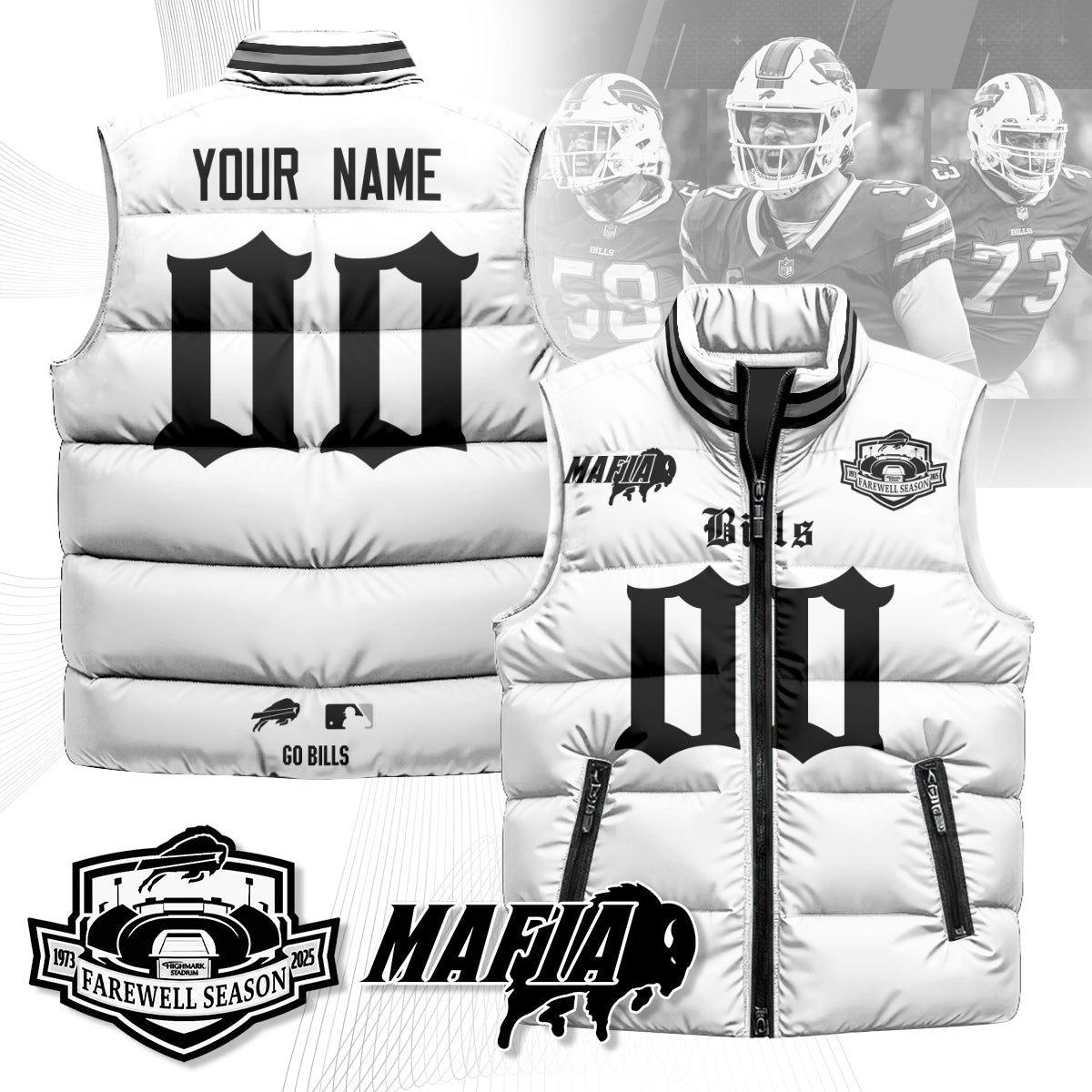 BUF Gothic Farewell Highmark Unisex Puffer Vest-DTD