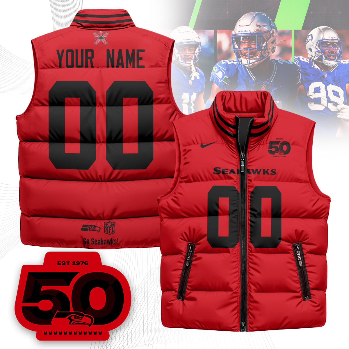CustomSEA 'Stranger Things Edition' Unisex Puffer Vest-DTD