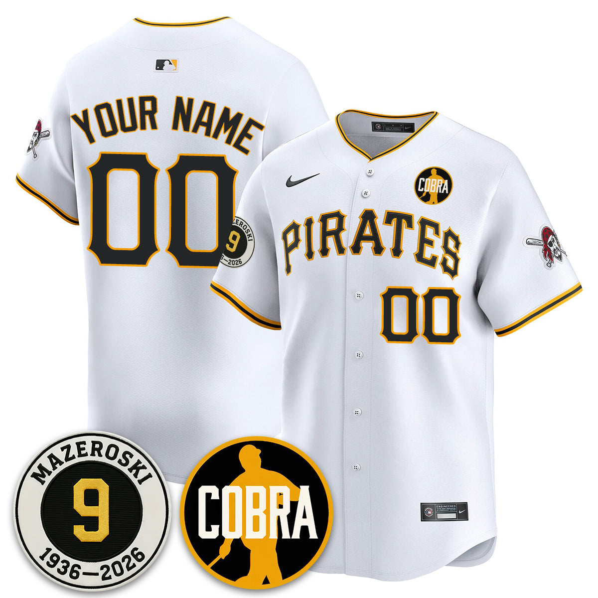 PIT Memories Vapor Limited Jersey - Bill Mazeroski Patch - All Stitched-DTD
