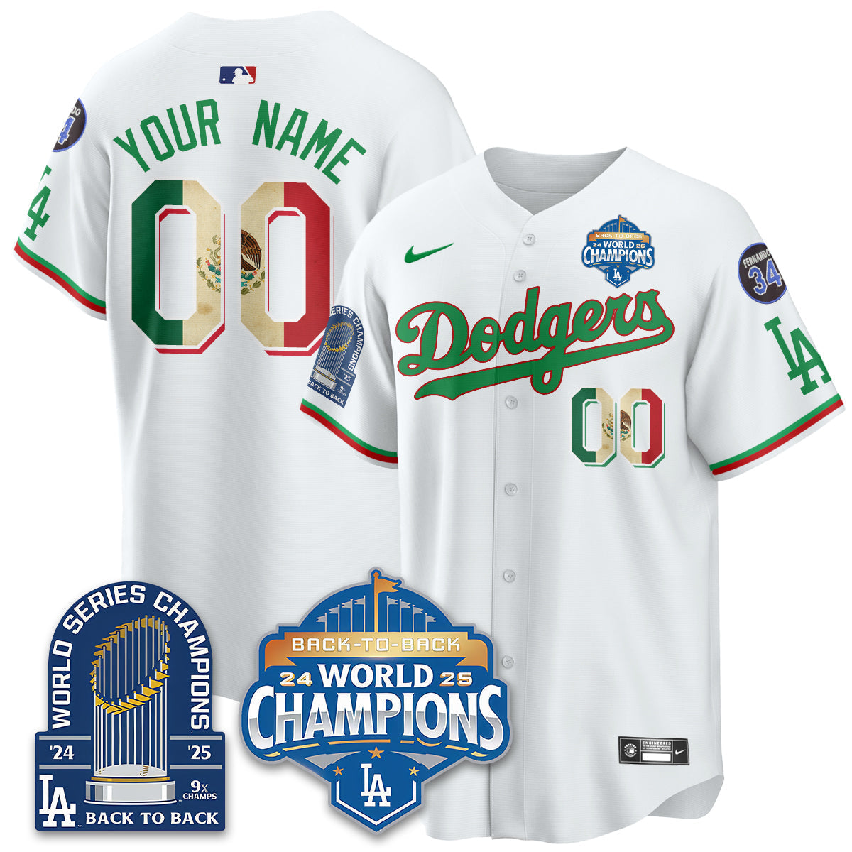 Custom LAD Mexico World Series Champions Jersey - 9x Champs - All Stitched-DTD