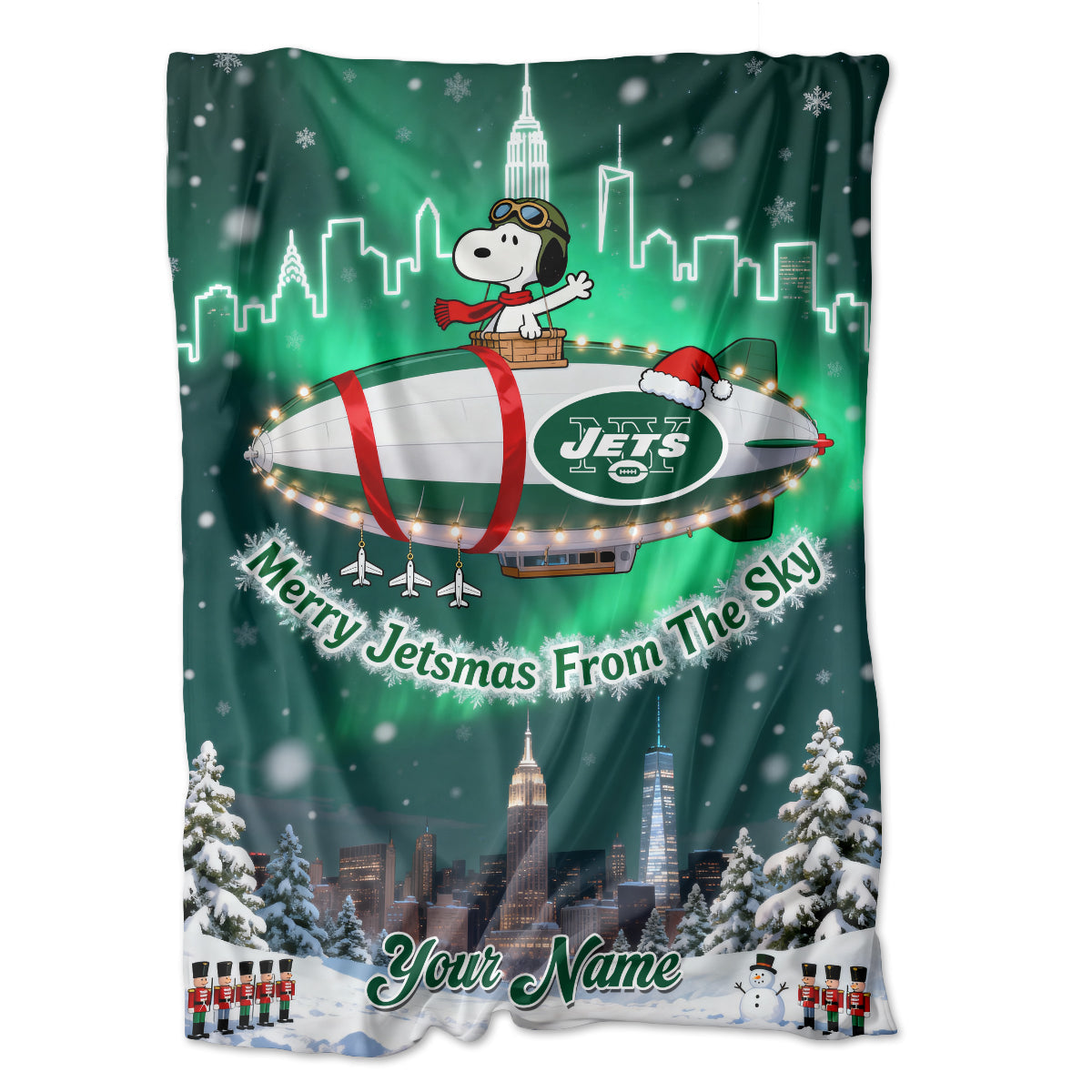 NYJ x SNP | Premium Christmas Fleece Blanket & Throw Pillow-DTD