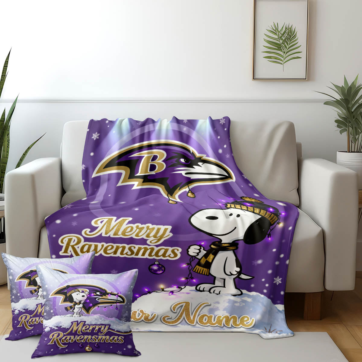 BAL x SNP | Premium Christmas Fleece Blanket & Throw Pillow-DTD