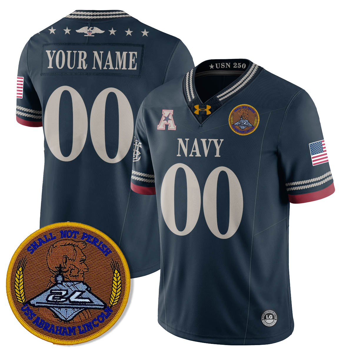 Custom Navy MID Honoring the 250th Anniversary of the United States Navy Jersey - All Stitched-DTD