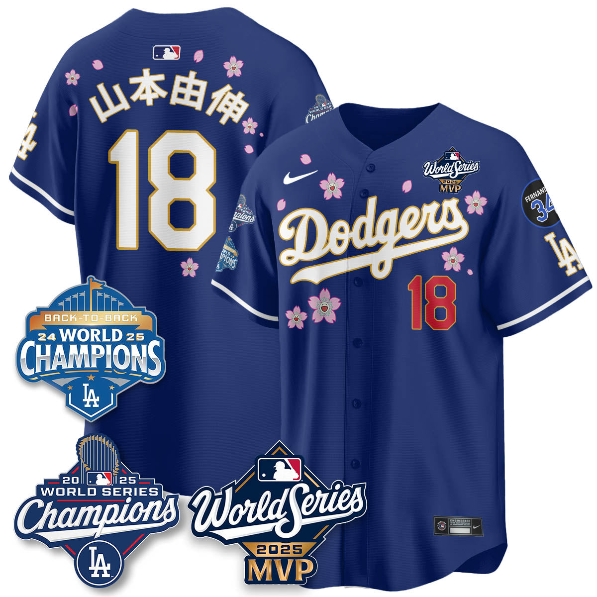 Yoshinobu Yamamoto LAD 2025 World Series MVP Jersey - All Stitched-DTD