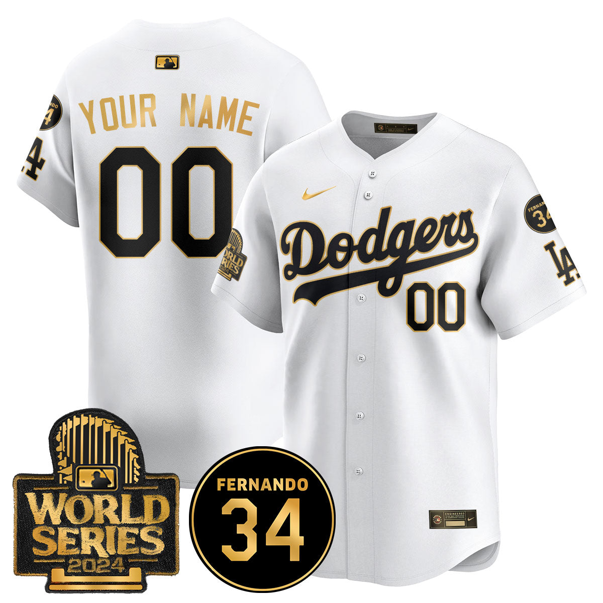 Dodgers Fernando Valenzuela Memorial Custom Jersey - All Stitched-DTD