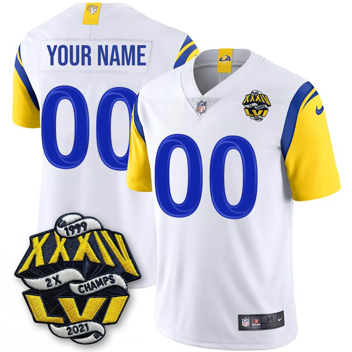 LAR 2-Time Champions Patch Vapor Limited Custom Jersey - All Stitched-DTD