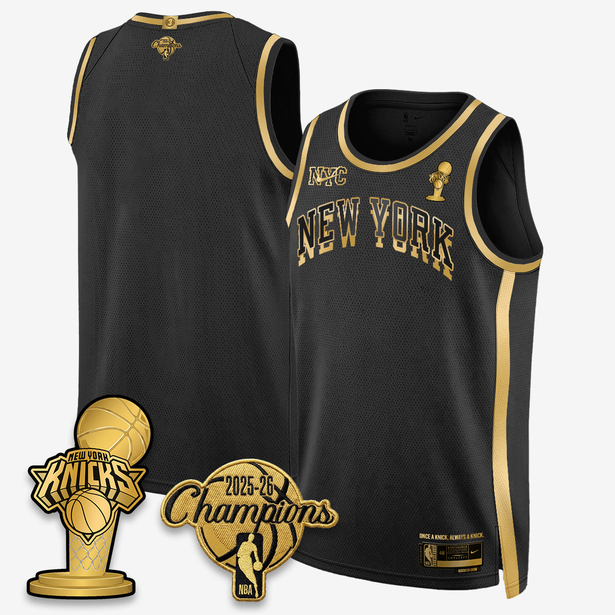 NYK 2026 NBA Champions Gold Edition Vapor Jersey - Stitched-DTD