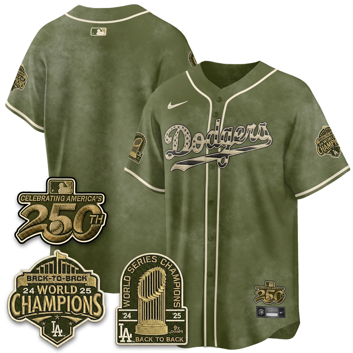 LAD New Era Olive 2026 Armed Forces Day Jersey -All Stitched V2-DTD
