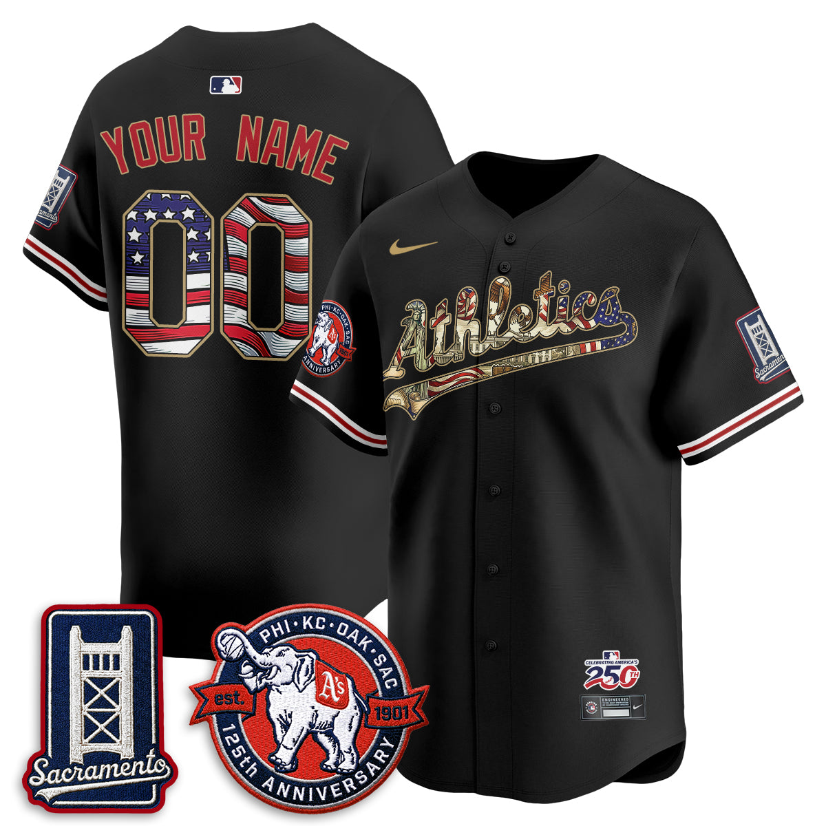 OAK 2026 Independence Day USA Vapor Custom Jersey - Stitched-DTD