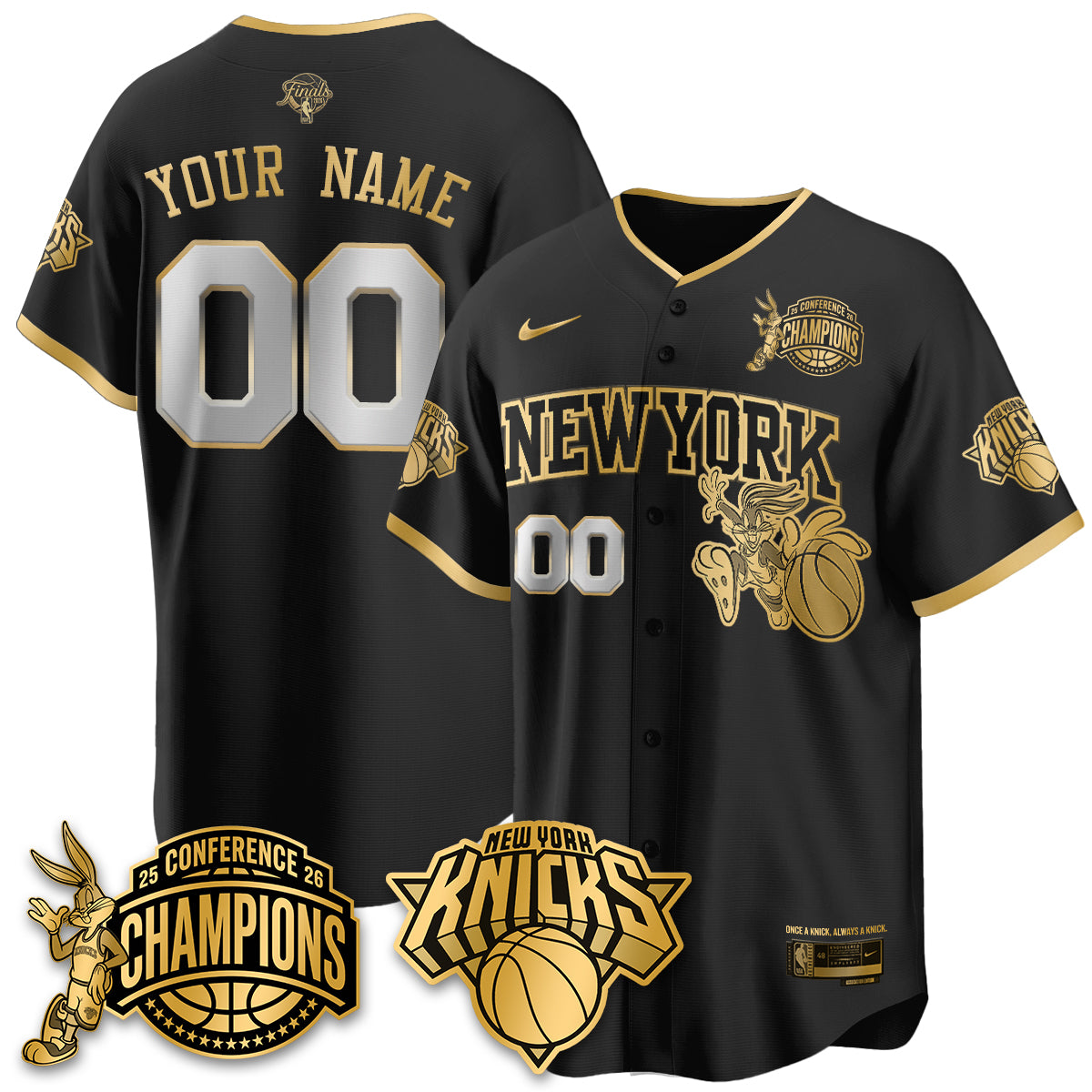 NYK 2026 NBA Finals x Bunny Vapor Custom Jersey V2- Stitched-DTD