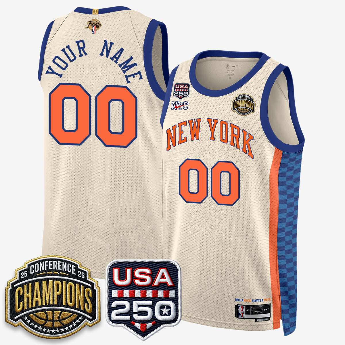 NYK 2026 NBA Eastern Conference Champions City Edition Custom Jersey V2- Stitched-DTD