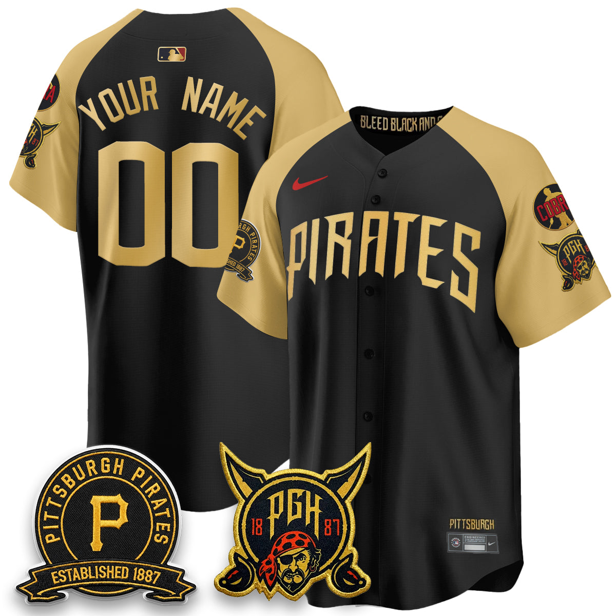 PIT 2026 City Connect Vapor Limited Custom Jersey - Cobra & Est 1887 Patch - All Stitched-DTD