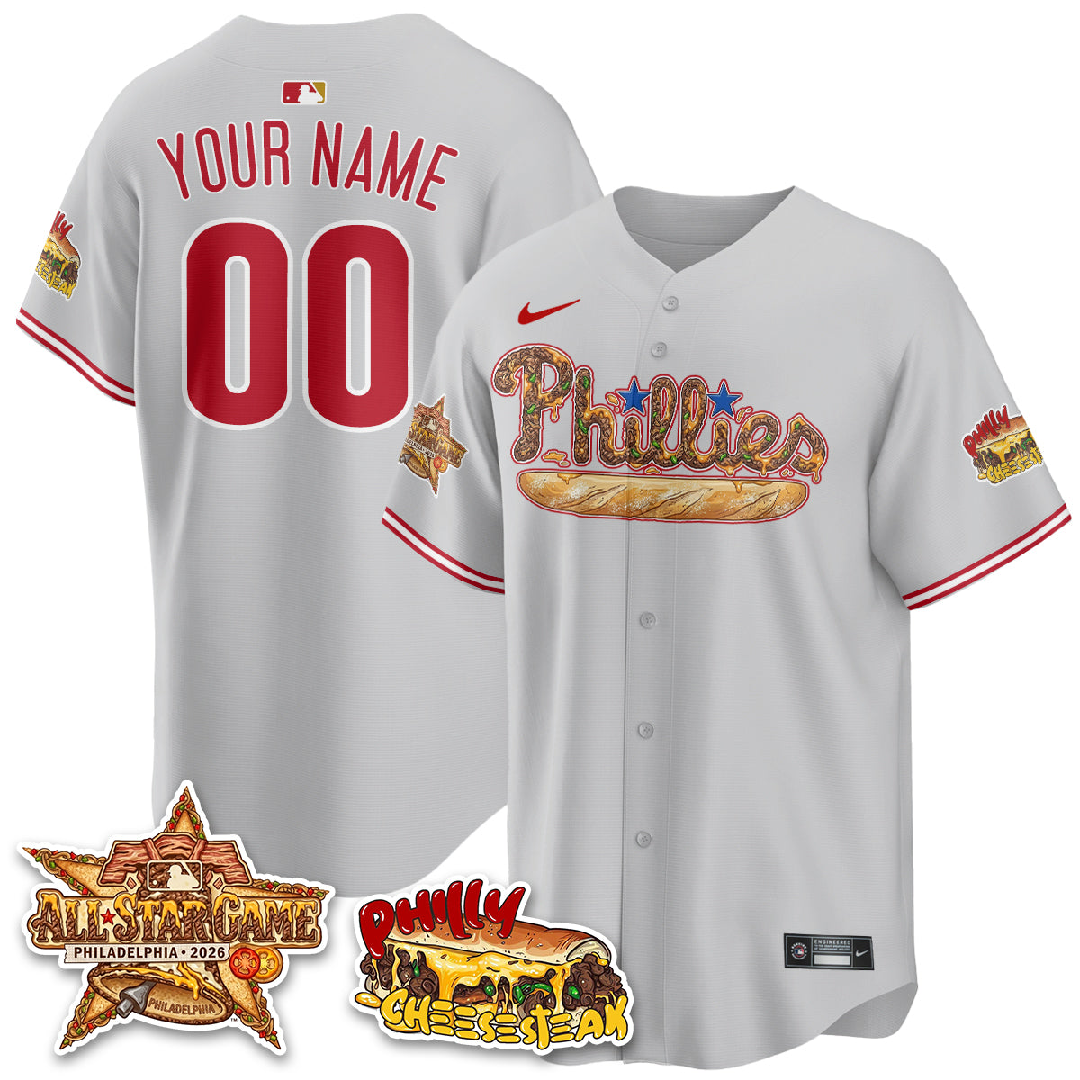 Philadelphia Phillies Cheesesteak Edition Vapor Limited Custom Jersey - Stitched-DTD