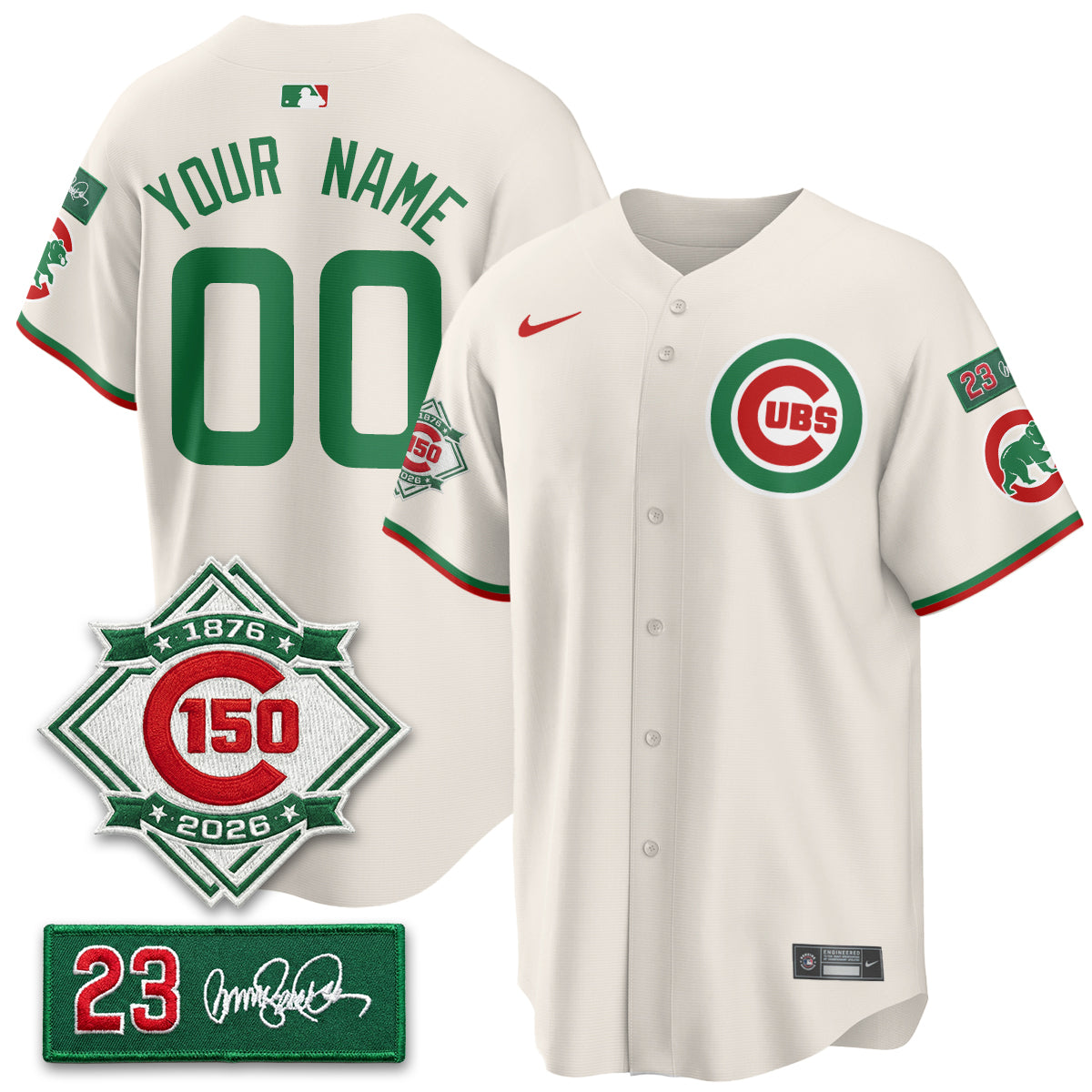 Custom CHC Limited Mexico Jersey - 150th Anniversary + Ryne Sandberg Tribute Patch All Stitched-DTD