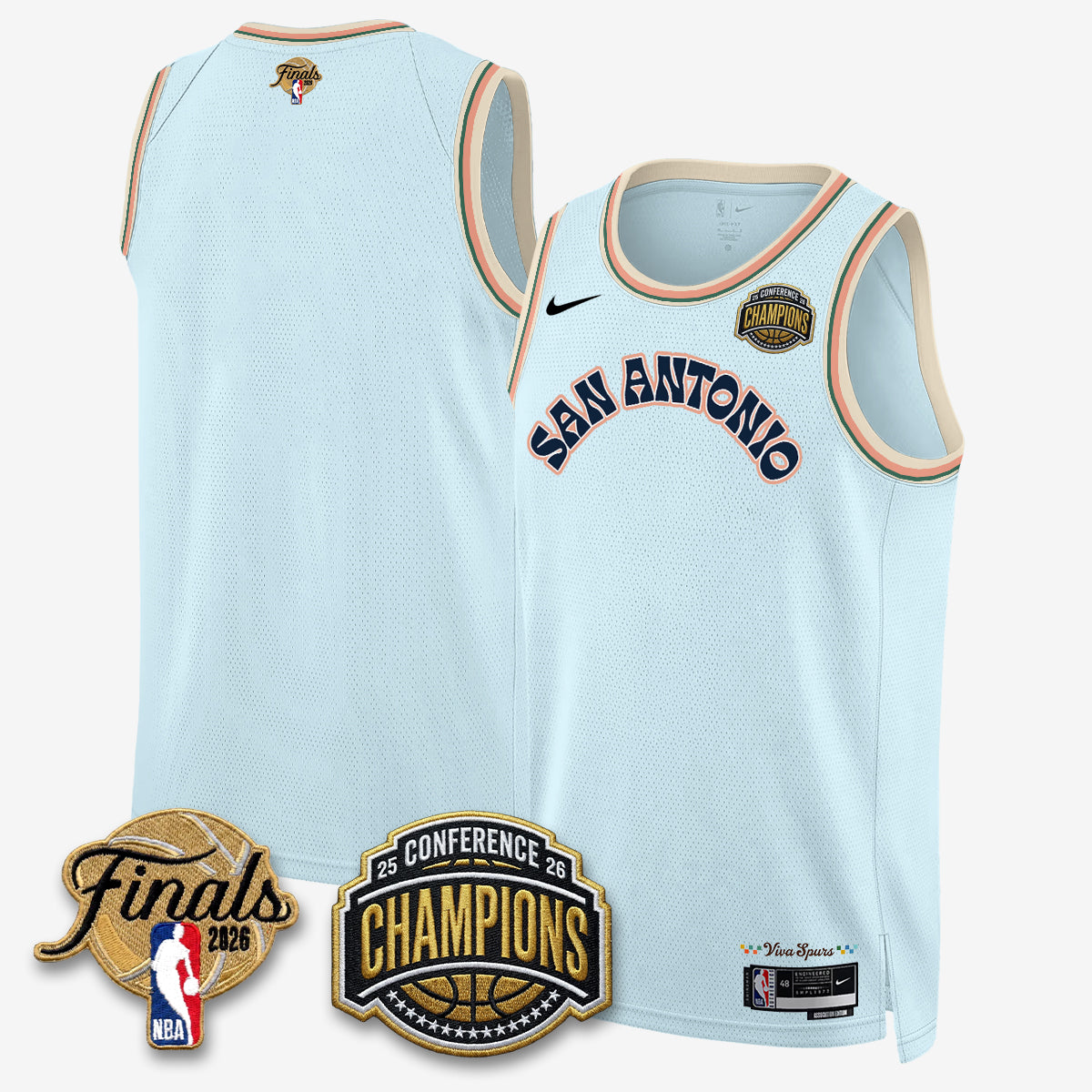 SAS 2026 NBA Western Conference Champions Vapor City Edition Jersey - Stitched-DTD