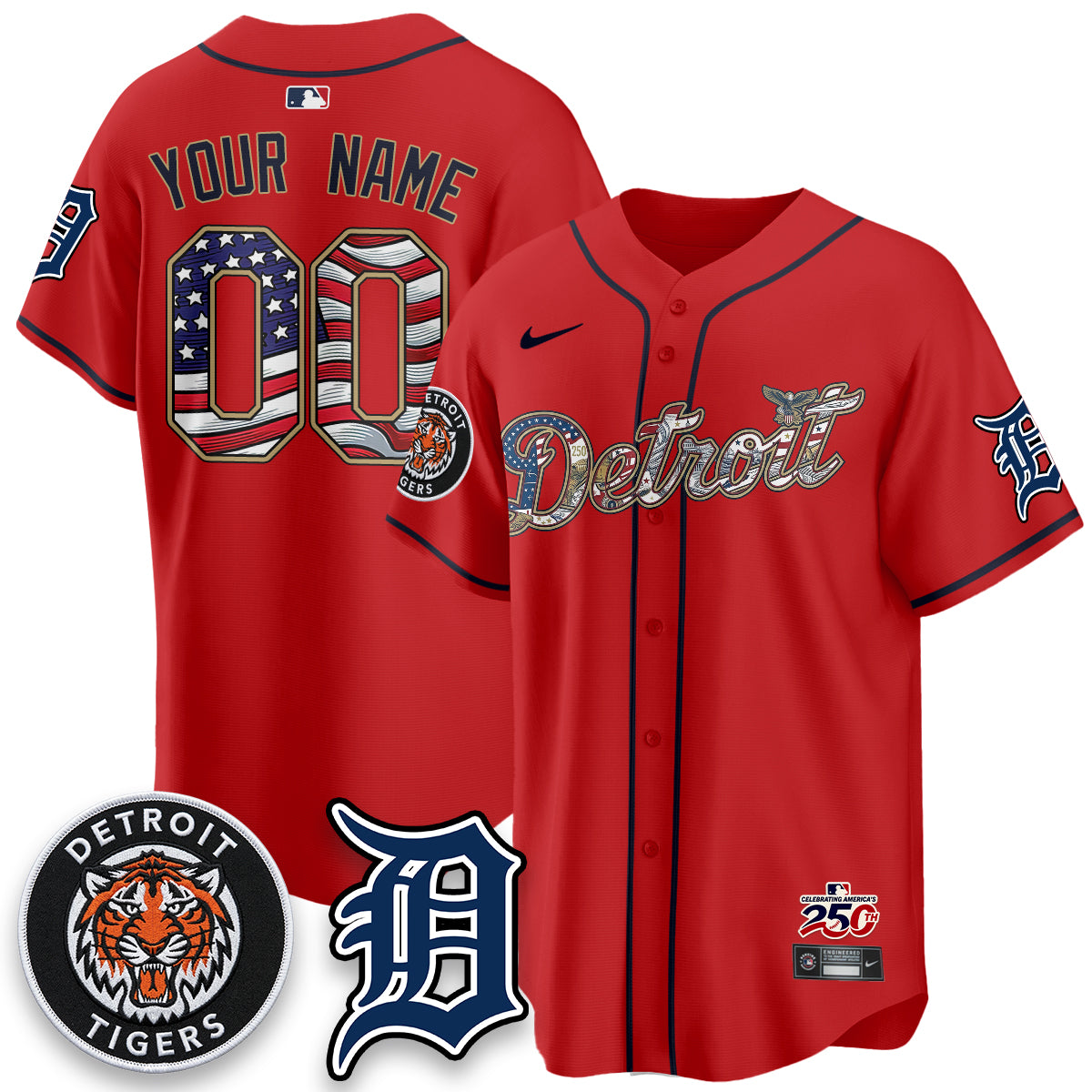 DET 2026 Independence Day USA Vapor Limited Custom Jersey - Stitched-DTD