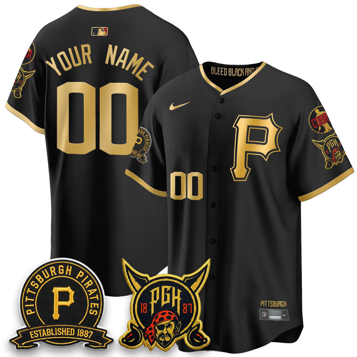 PIT Vapor Limited Custom Jersey - Cobra & Est 1887 Patch - All Stitched-DTD