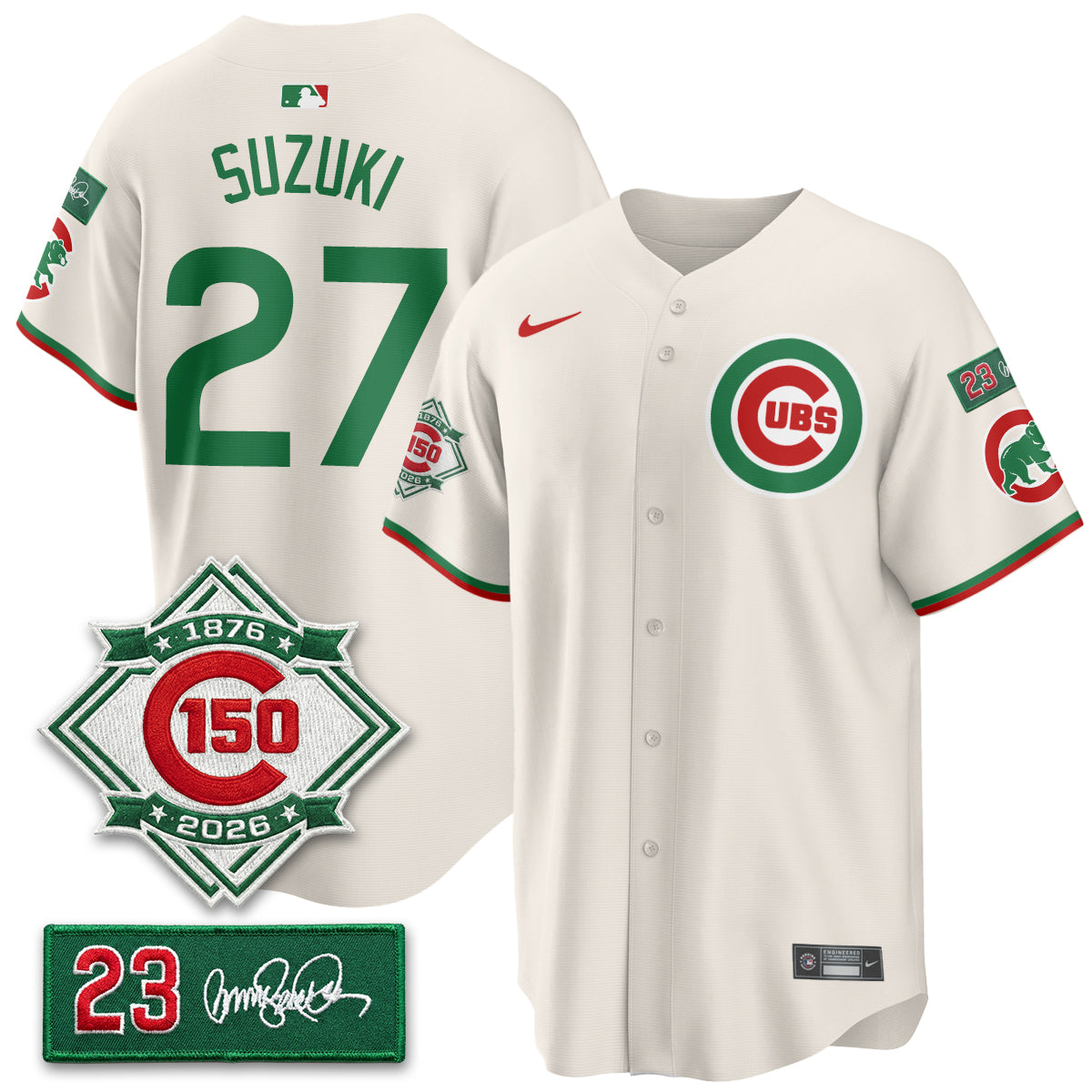 CHC Limited Mexico Jersey - 150th Anniversary + Ryne Sandberg Tribute Patch All Stitched-DTD