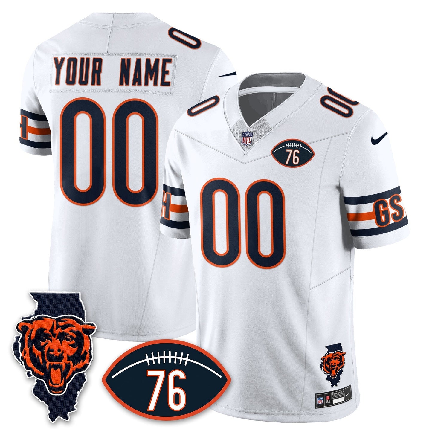 CHI Honor Steve McMichael Custom Jersey - All Stitched-DTD