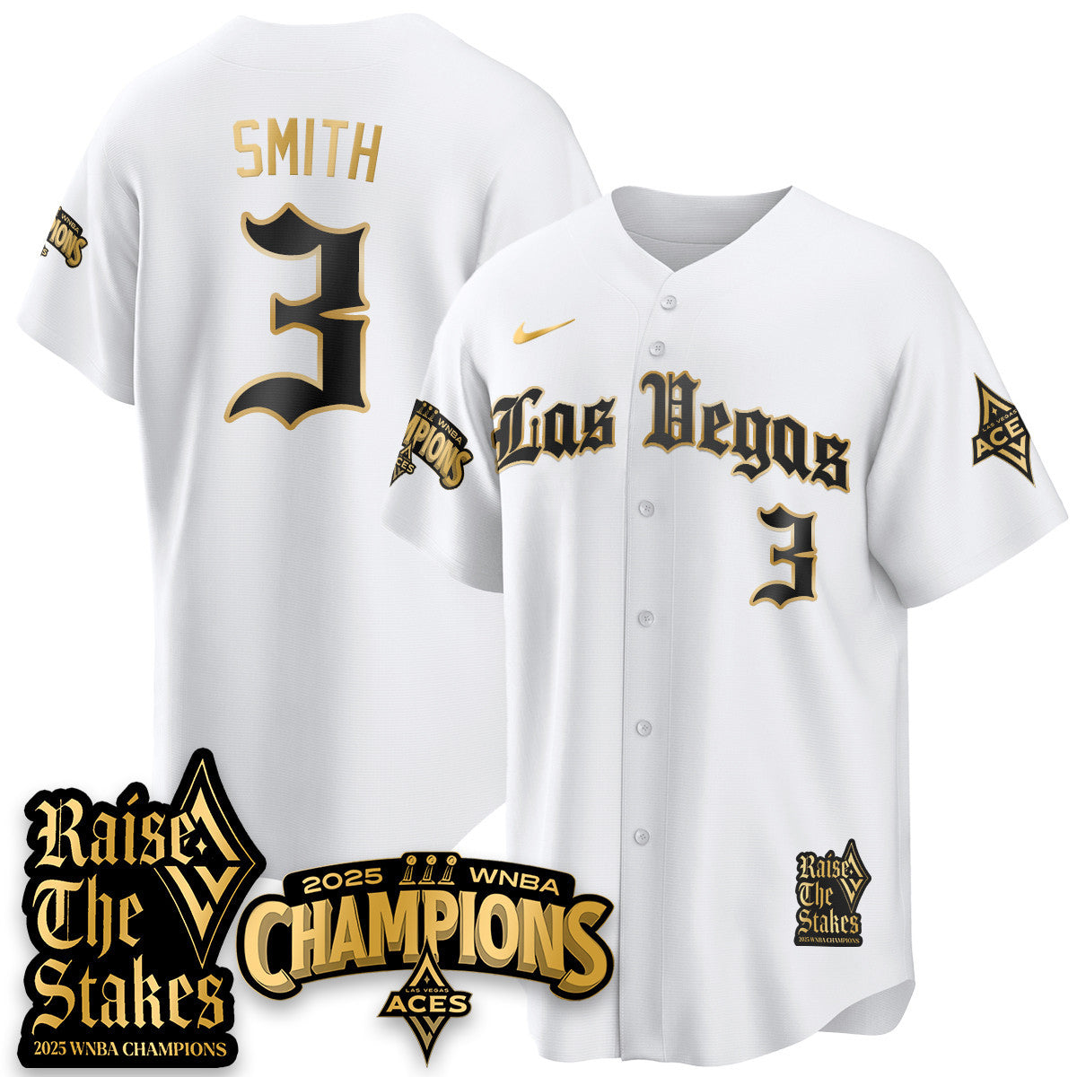 Las Vegas Aces 2025 WNBA Championship Baseball Jersey - All Stitched-DTD