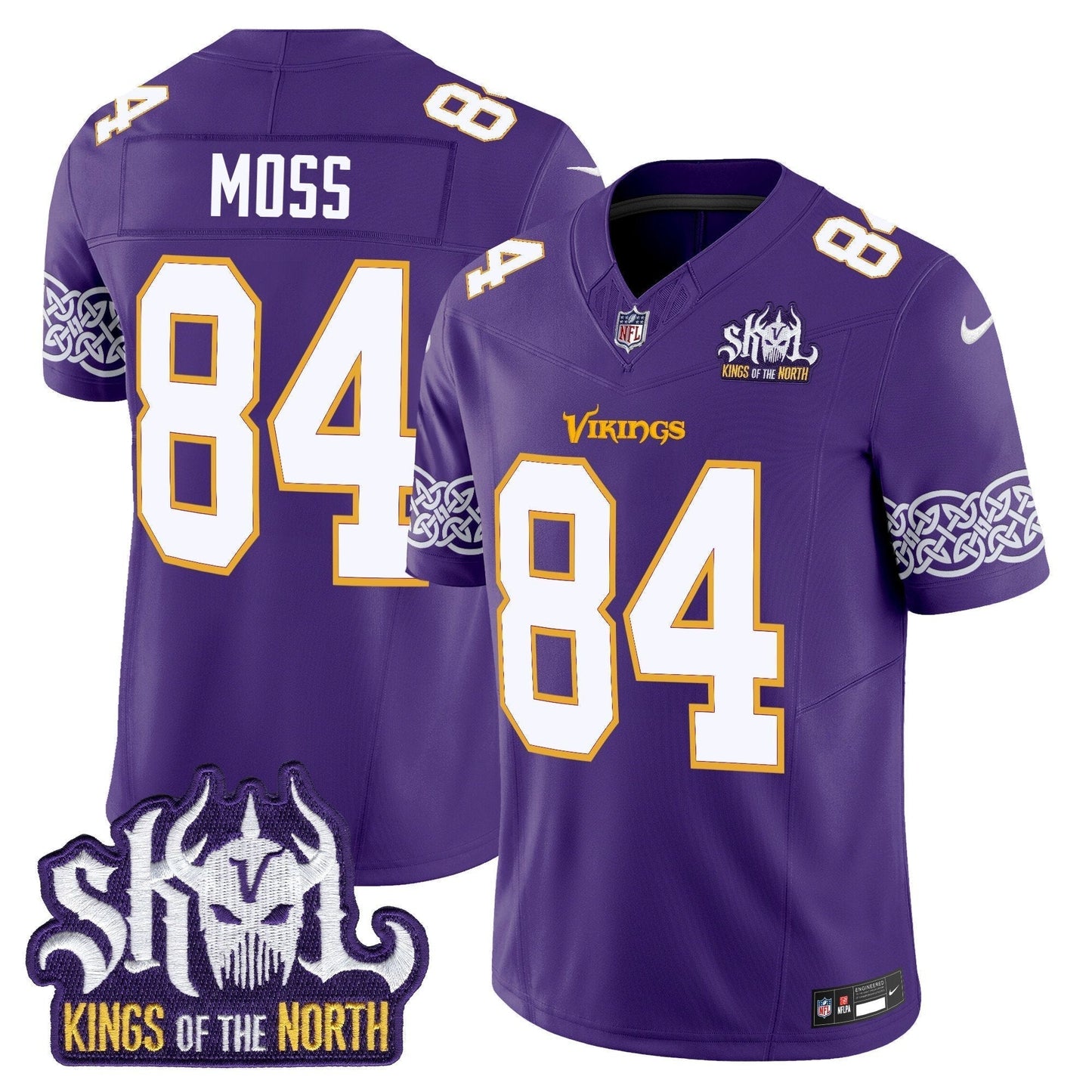 MIN King Of The North Patch Throwback Vapor Limited Jersey V2 - All Stitched-DTD