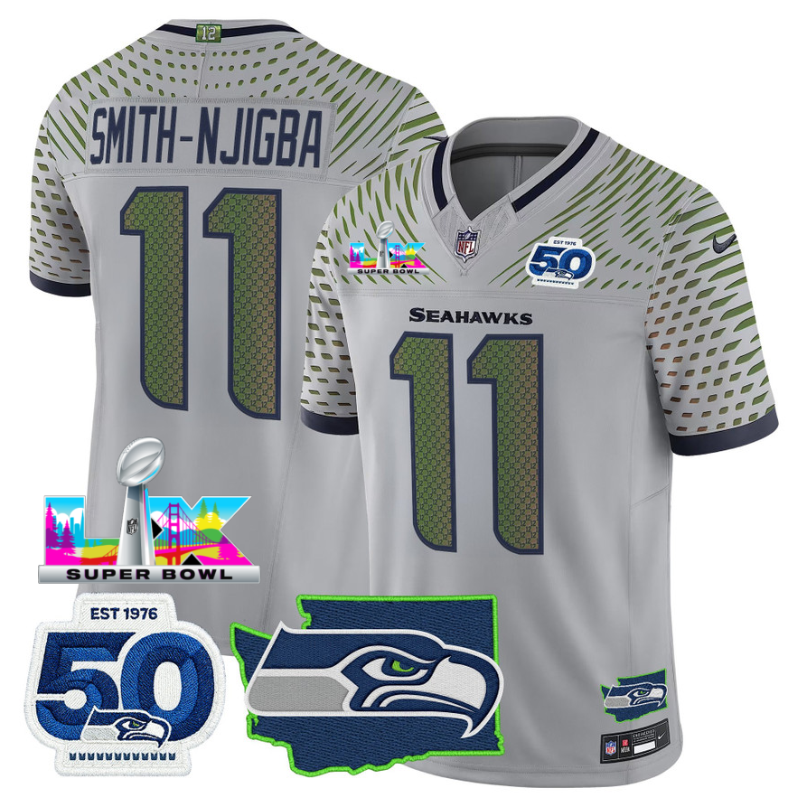SEA Super Bowl LX - 50th Anniversary Patch Vapor Limited Jersey N88 - All Stitched-DTD