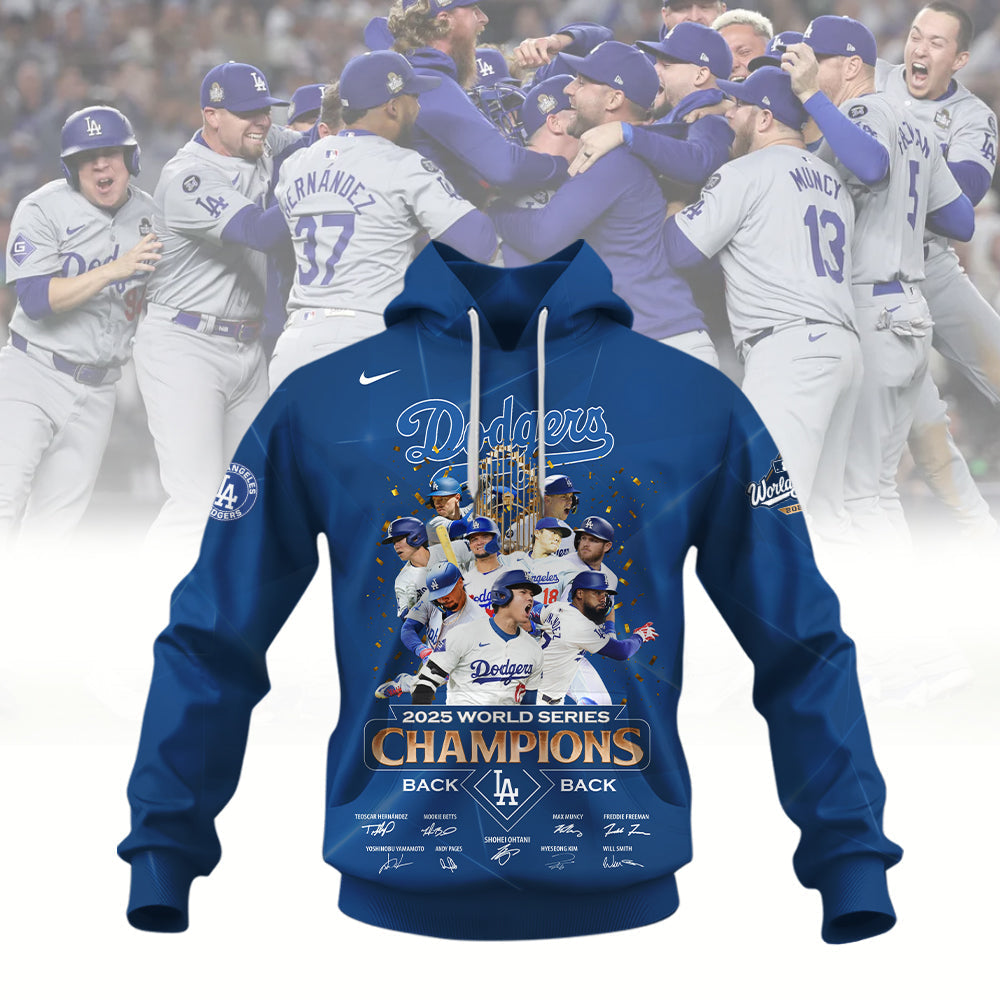 Dodgers World Series Champions Pullover Hoodie - Printed-DTD
