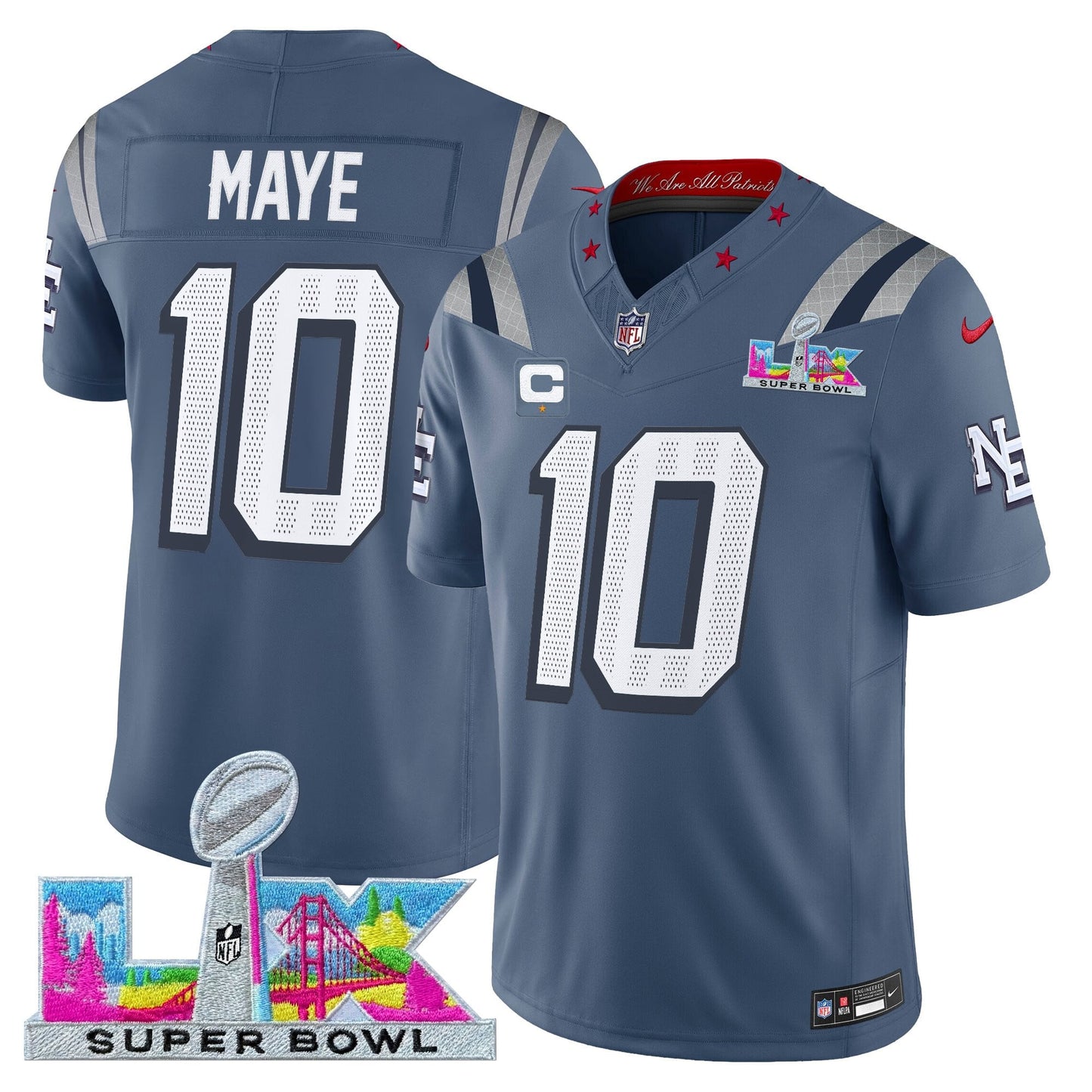 NE 2025 Super Bowl LX Vapor Limited Jersey N8 - All Stitched-DTD