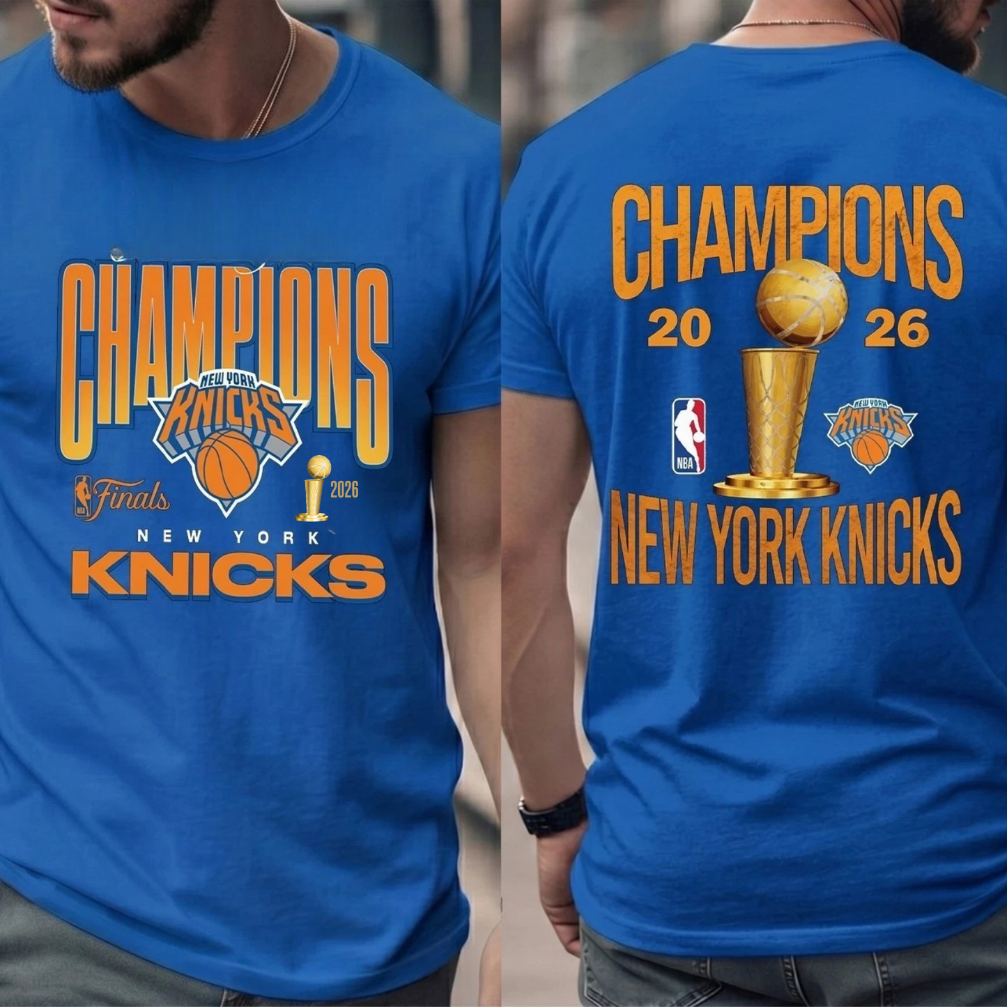 NYK 2026 Basketball Champions Two Sides Printed T-Shirt-DTD