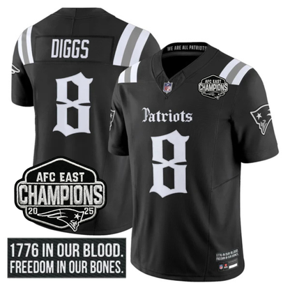 NE 'Gothic Revolution Edition' AFC East Champions Patch Vapor Limited Jersey - All Stitched-DTD