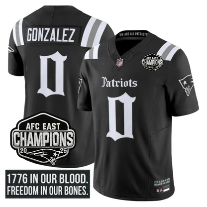NE 'Gothic Revolution Edition' AFC East Champions Patch Vapor Limited Jersey - All Stitched-DTD