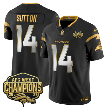 DEN AFC West Champions Patch Gold Vapor Limited Jersey - All Stitched-DTD