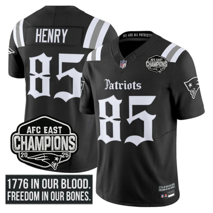 NE 'Gothic Revolution Edition' AFC East Champions Patch Vapor Limited Jersey - All Stitched-DTD