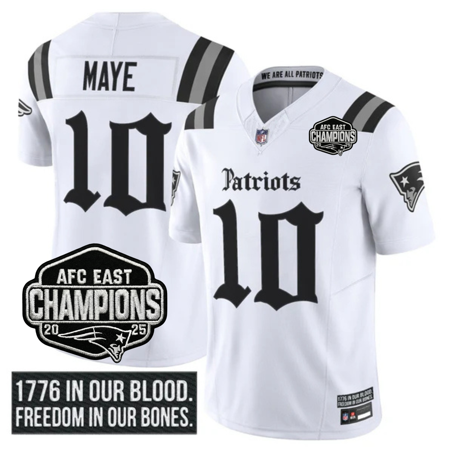 NE 'Gothic Revolution Edition' AFC East Champions Patch Vapor Limited Jersey - All Stitched-DTD