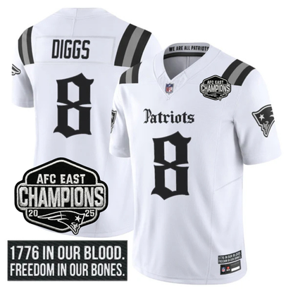NE 'Gothic Revolution Edition' AFC East Champions Patch Vapor Limited Jersey - All Stitched-DTD
