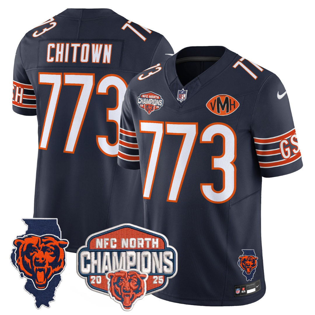 CHI 2025 NFC North Champions Patch Jersey V2 - All Stitched-DTD