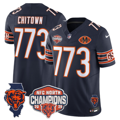 CHI 2025 NFC North Champions Patch Jersey V2 - All Stitched-DTD