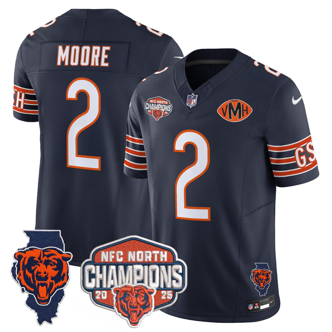 CHI 2025 NFC North Champions Patch Jersey V2 - All Stitched-DTD