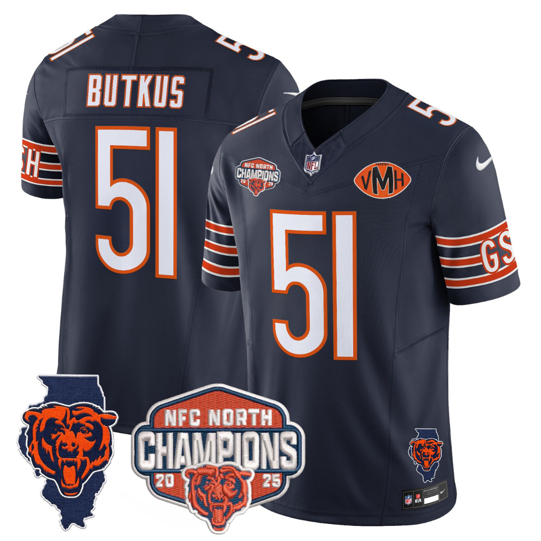 CHI 2025 NFC North Champions Patch Jersey V2 - All Stitched-DTD