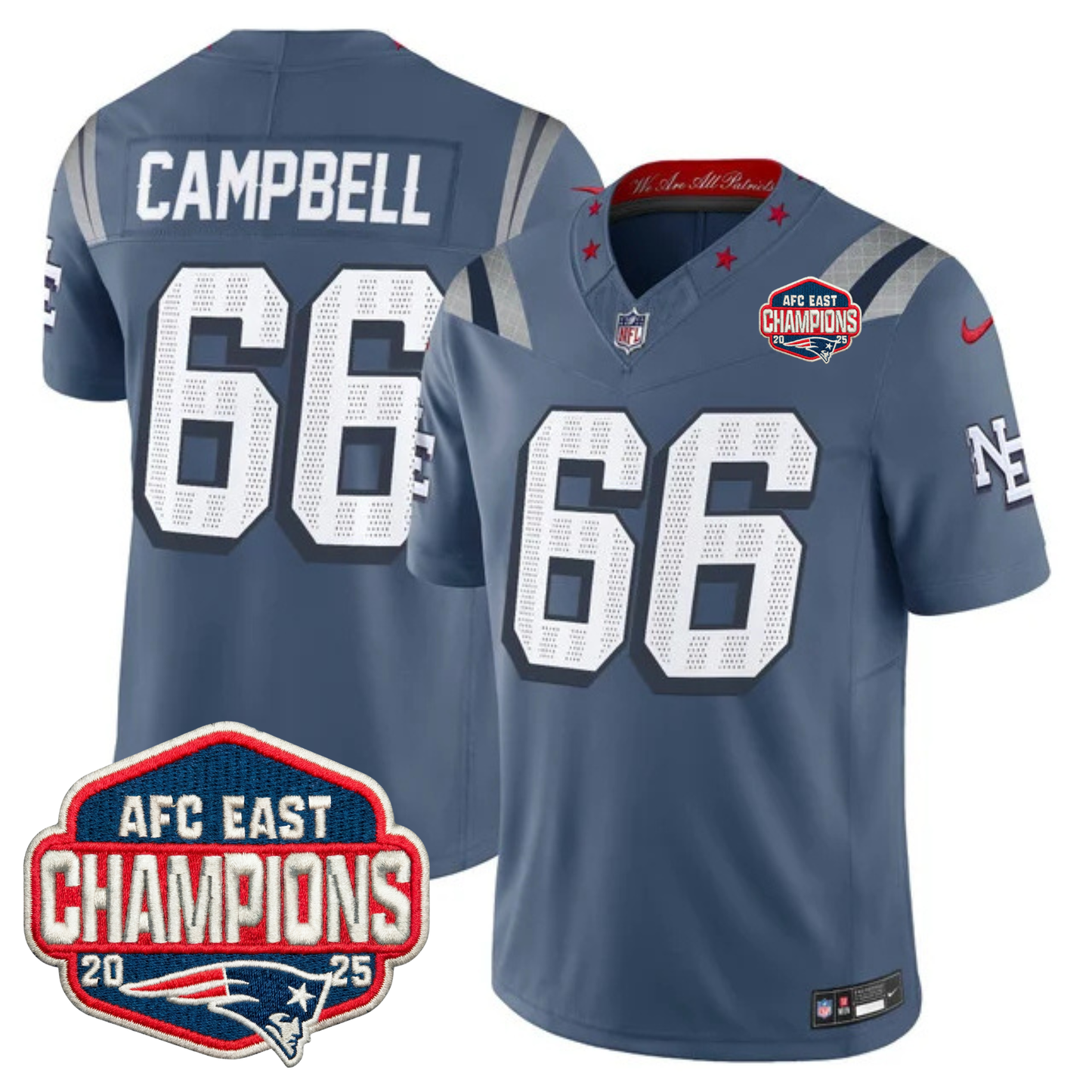 NE AFC East Champions Patch Vapor Limited Jersey - All Stitched n3-DTD