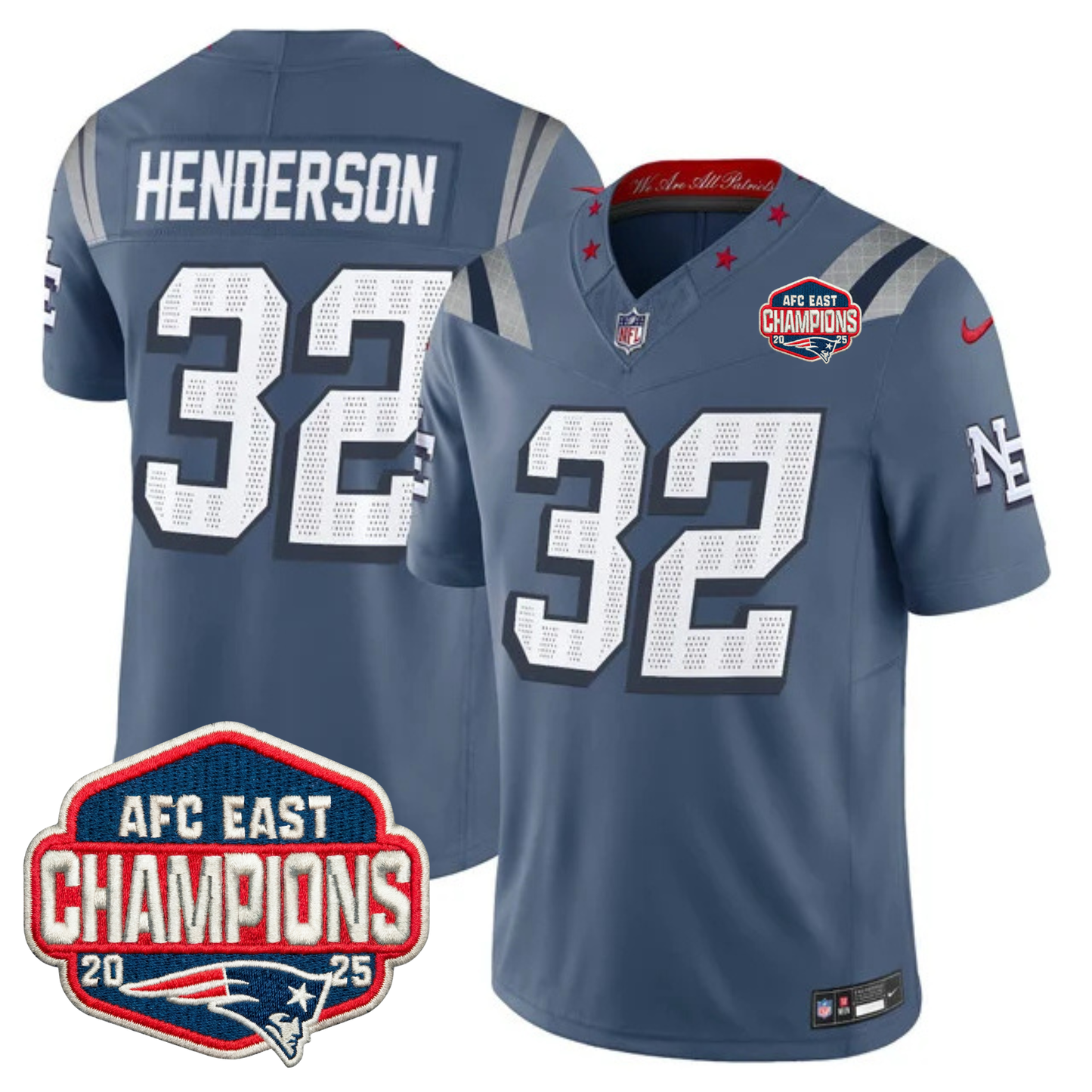 NE AFC East Champions Patch Vapor Limited Jersey - All Stitched-DTD