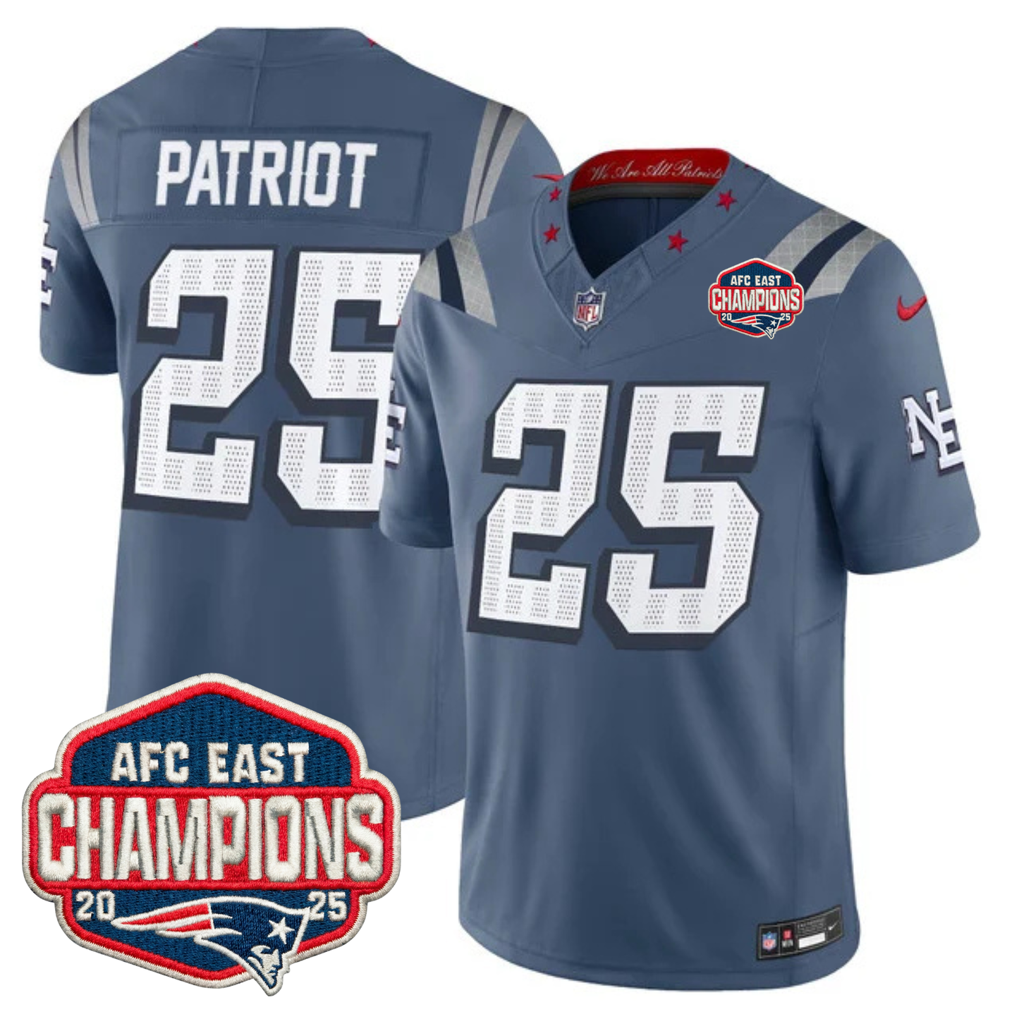 NE AFC East Champions Patch Vapor Limited Jersey - All Stitched-DTD